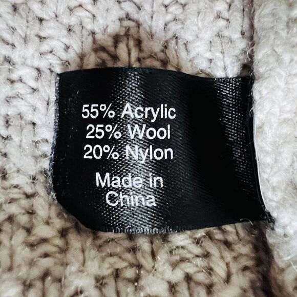 Lane Bryant Beige Wool Blend Oversize Sweater Asymmetrical Cowl Neck Plus 22/24 - Picture 8 of 9